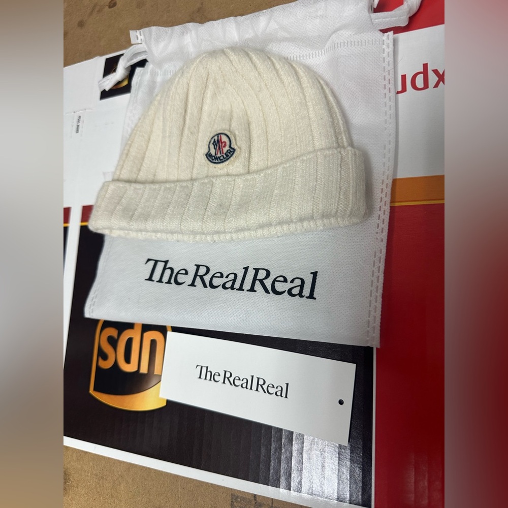 Moncler Kids Beanie XXS Cream/Ivory